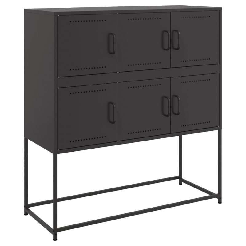 Szafka, czarna, 100,5x39x107 cm, stal