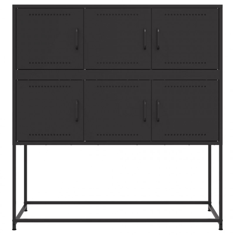 Szafka, czarna, 100,5x39x107 cm, stal