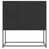 Szafka, czarna, 100,5x39x107 cm, stal