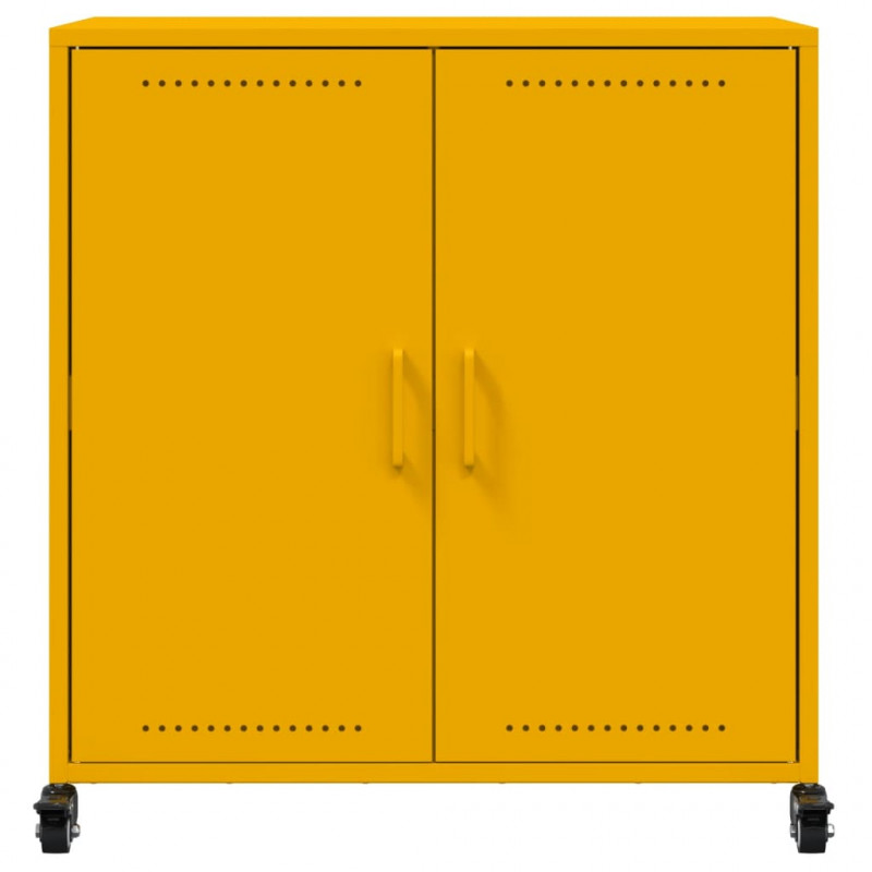 Szafka, musztardowa, 68,5x39x72 cm, stalowa