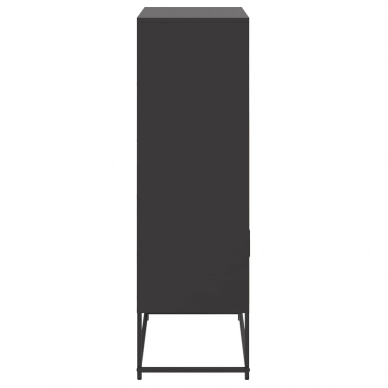 Szafka, czarna, 68,5x38,5x123,5 cm, stal