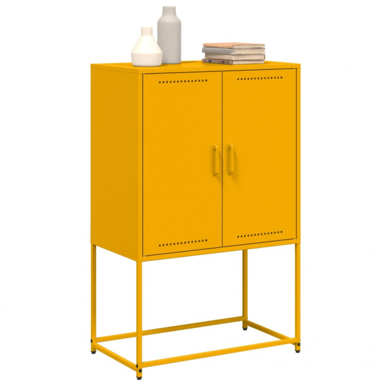 Szafka, musztardowa, 68,5x38,5x107 cm, stal