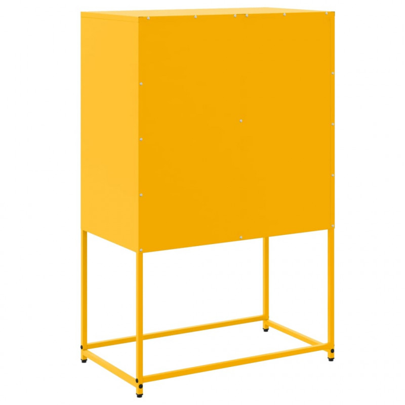 Szafka, musztardowa, 68,5x38,5x107 cm, stal