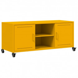 Szafka RTV, musztardowa, 100,5x39x43,5 cm, stal