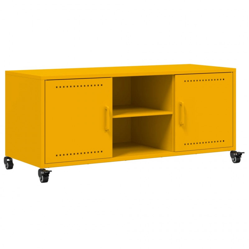 Szafka RTV, musztardowa, 100,5x39x43,5 cm, stal