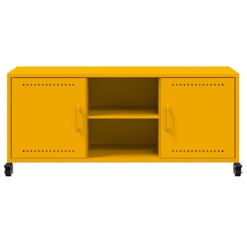 Szafka RTV, musztardowa, 100,5x39x43,5 cm, stal