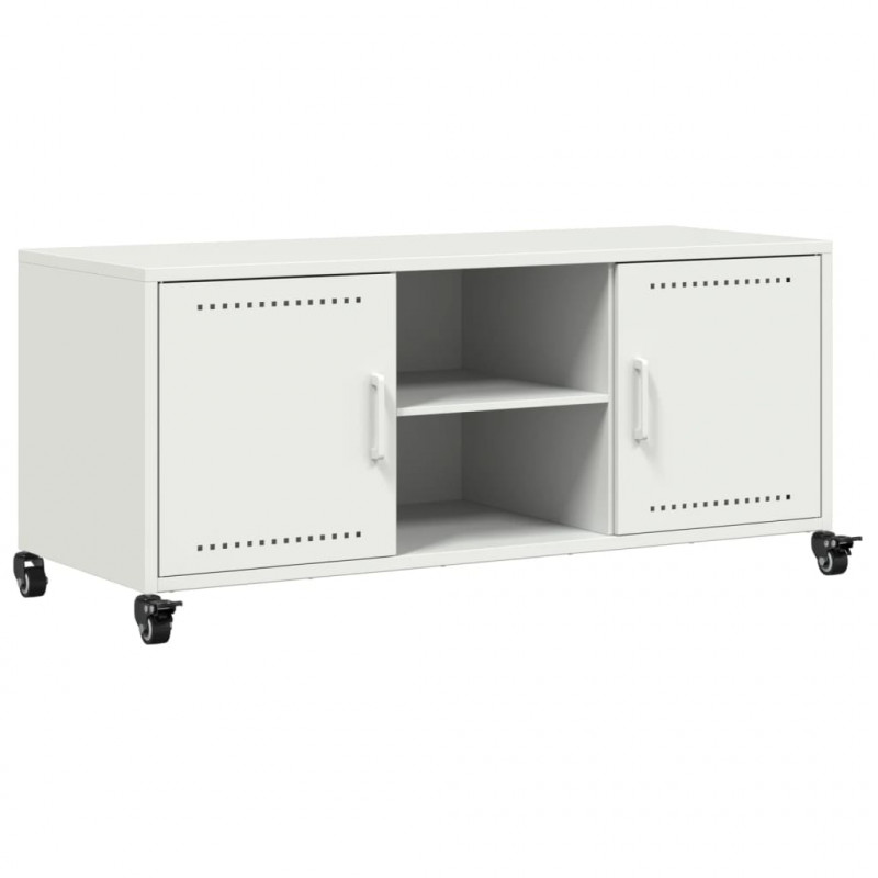 Szafka RTV, biała, 100,5x39x43,5 cm, stal