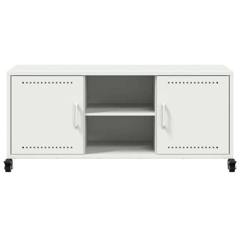 Szafka RTV, biała, 100,5x39x43,5 cm, stal