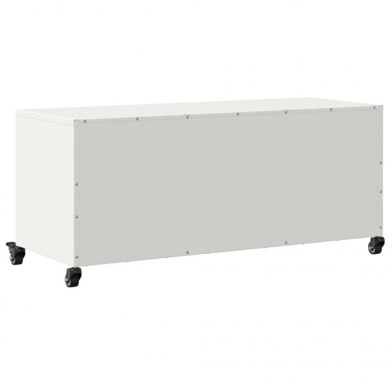 Szafka RTV, biała, 100,5x39x43,5 cm, stal