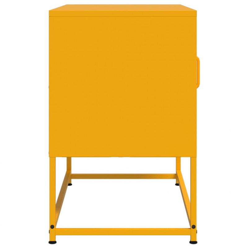 Szafka pod telewizor, musztardowa, 68x39x60,5 cm, stalowa