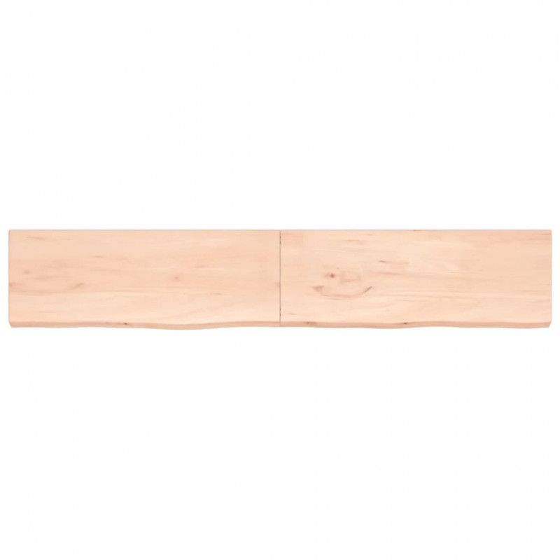 Półka, 220x40x(2-4) cm, surowe lite drewno dębowe