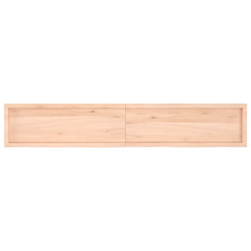 Półka, 220x40x(2-4) cm, surowe lite drewno dębowe