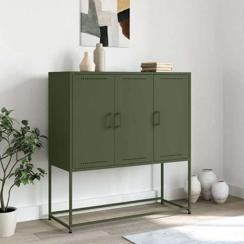 Szafka, oliwkowa, 100,5x39x107 cm, stal