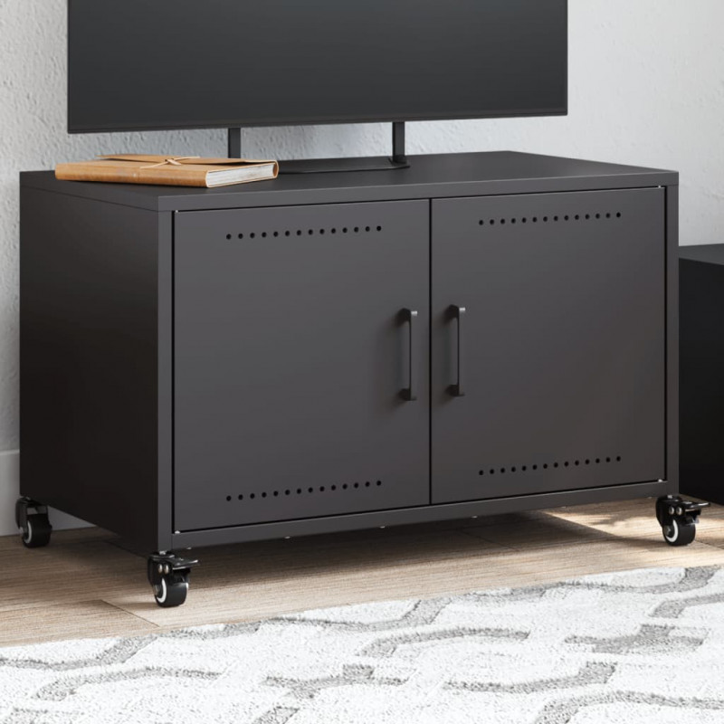 Szafka RTV, czarna, 68x39x43,5 cm, stal