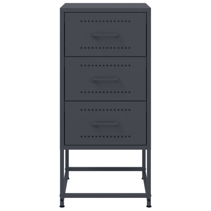 Szafka nocna, antracytowa, 36x39x78 cm, stal