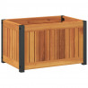 Donica ogrodowa, 45x30x27,5 cm, lite drewno akacjowe i stal