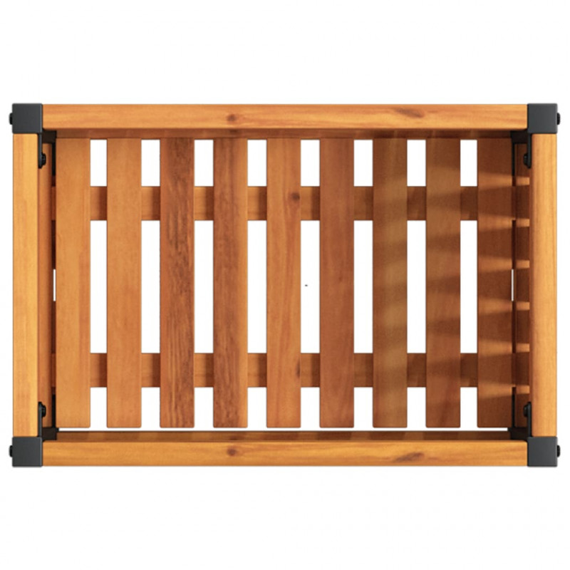 Donica ogrodowa, 45x30x27,5 cm, lite drewno akacjowe i stal
