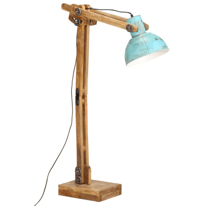 Lampa stojąca, 25 W, postarzany niebieski, 33x25x130-150cm, E27