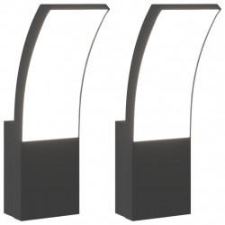 Kinkiety zewnętrzne LED, 2 szt., czarne, odlewane aluminium