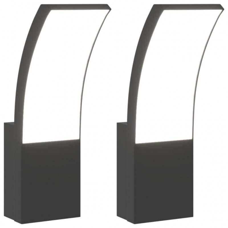 Kinkiety zewnętrzne LED, 2 szt., czarne, odlewane aluminium