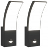 Zewnętrzne kinkiety LED z czujnikami, 2 szt., czarne, aluminium