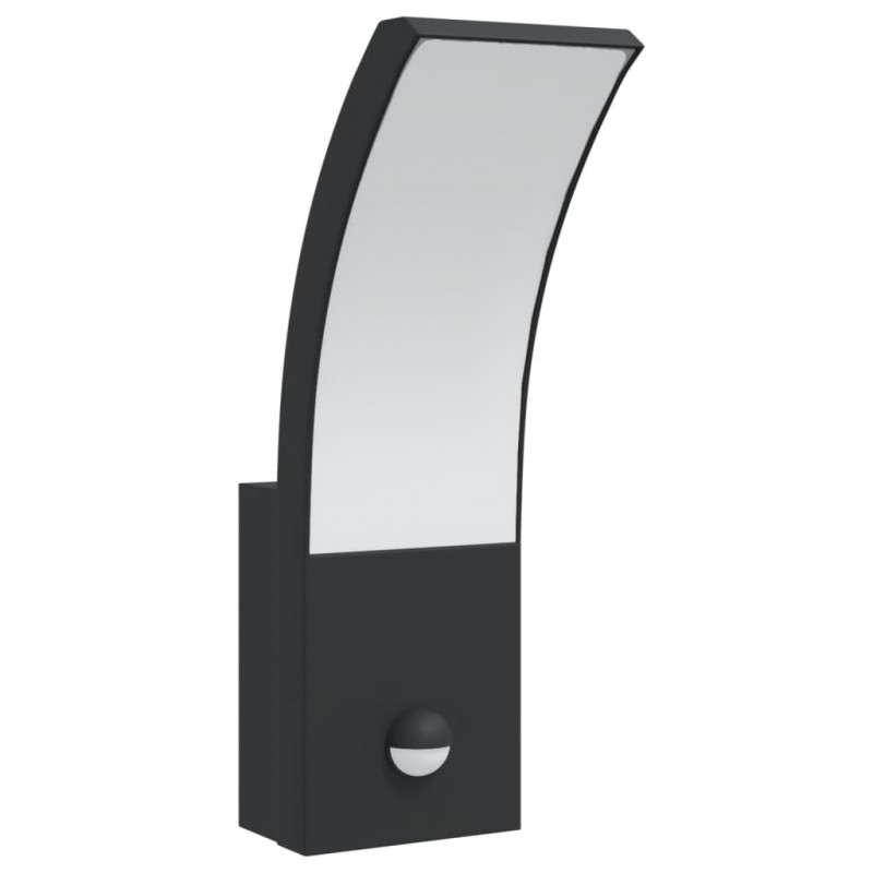 Zewnętrzne kinkiety LED z czujnikami, 2 szt., czarne, aluminium
