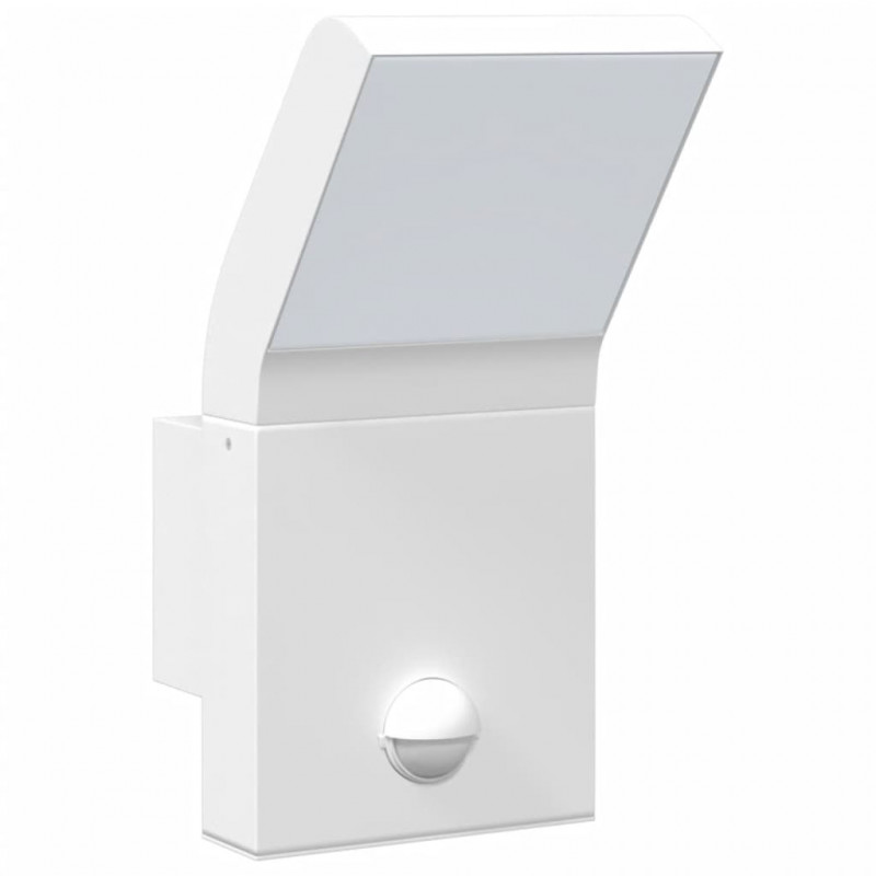 Zewnętrzne kinkiety LED z czujnikami, 2 szt., białe, aluminium