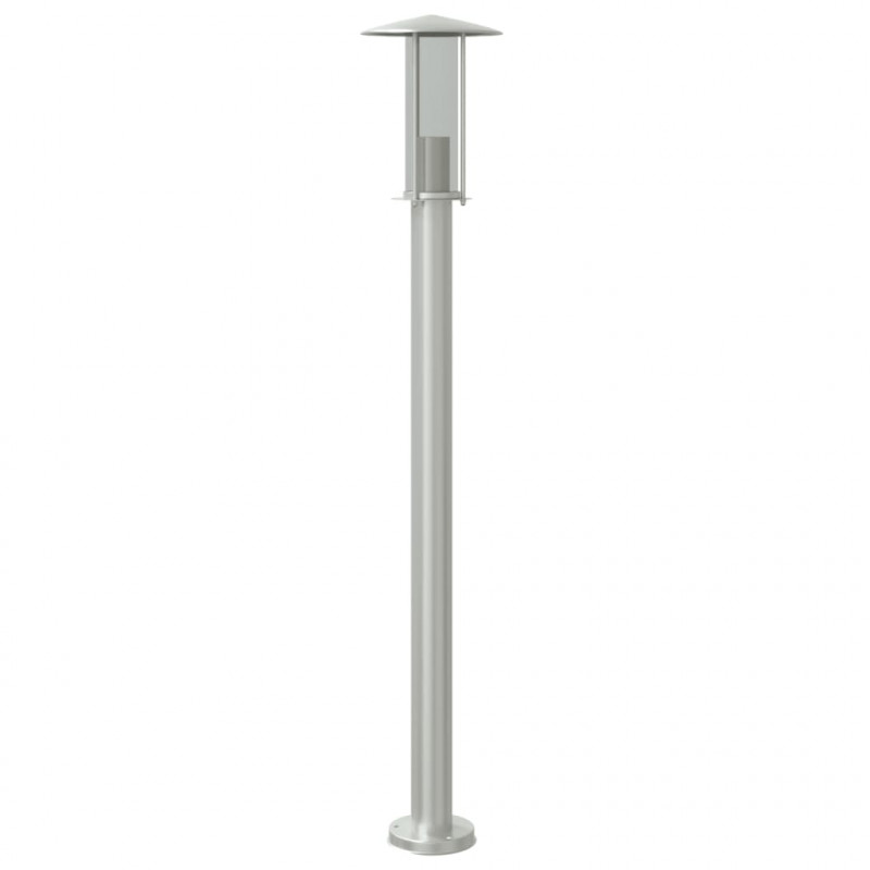 Lampa ogrodowa na słupku, srebrna, 100 cm, stal nierdzewna