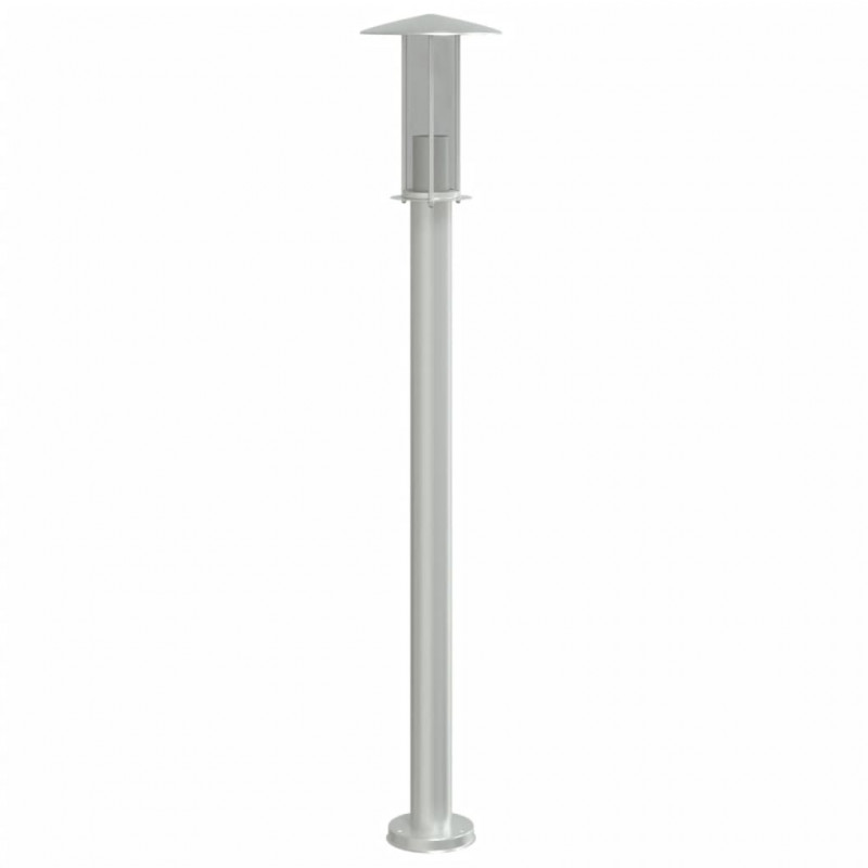Lampa ogrodowa na słupku, srebrna, 100 cm, stal nierdzewna