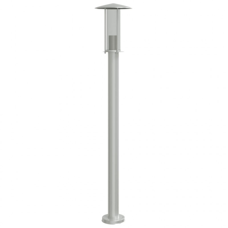 Lampa ogrodowa na słupku, srebrna, 100 cm, stal nierdzewna