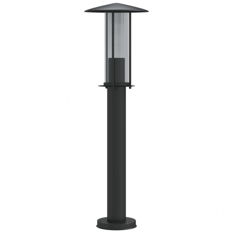 Lampa ogrodowa na słupku, czarna, 60 cm, stal nierdzewna