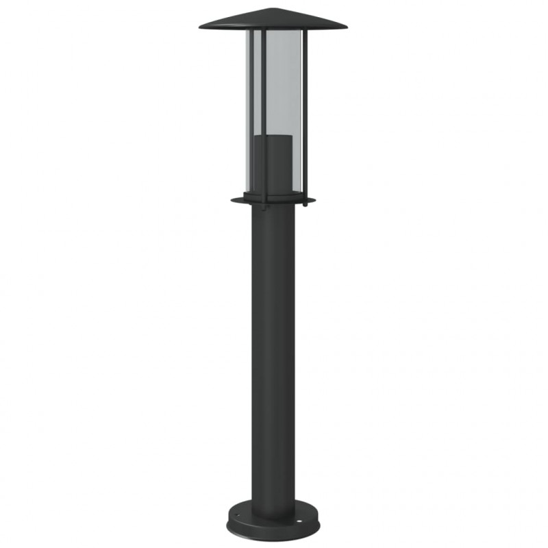 Lampa ogrodowa na słupku, czarna, 60 cm, stal nierdzewna