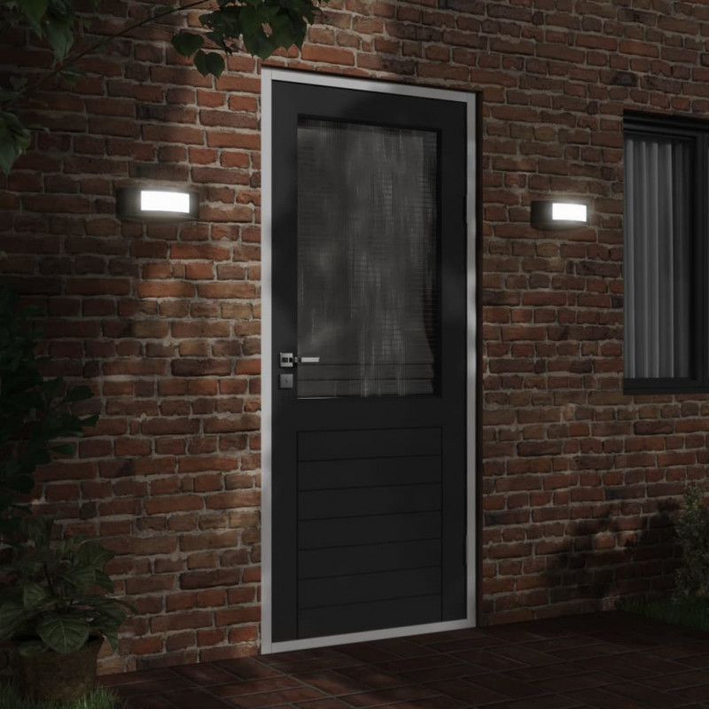 Kinkiety zewnętrzne, 2 szt., czarne, stal nierdzewna