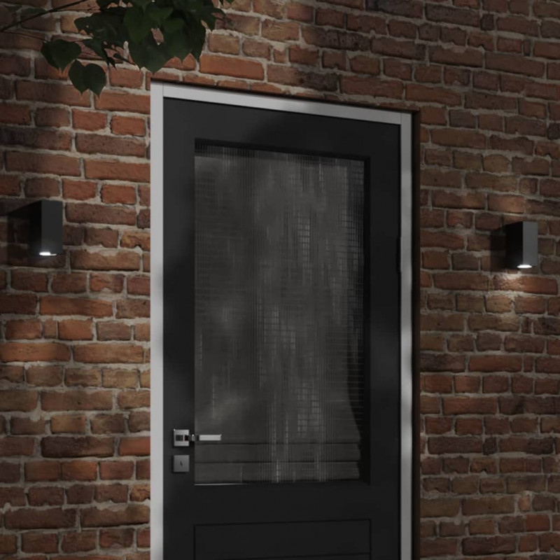 Kinkiety zewnętrzne, 2 szt., czarne, odlewane aluminium