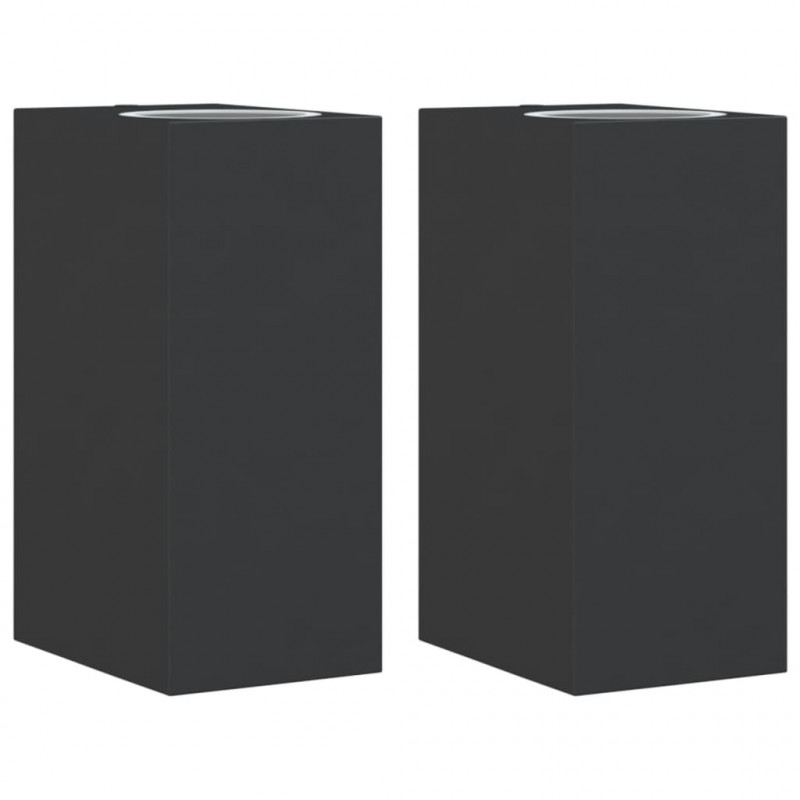 Kinkiety zewnętrzne, 2 szt., czarne, odlewane aluminium