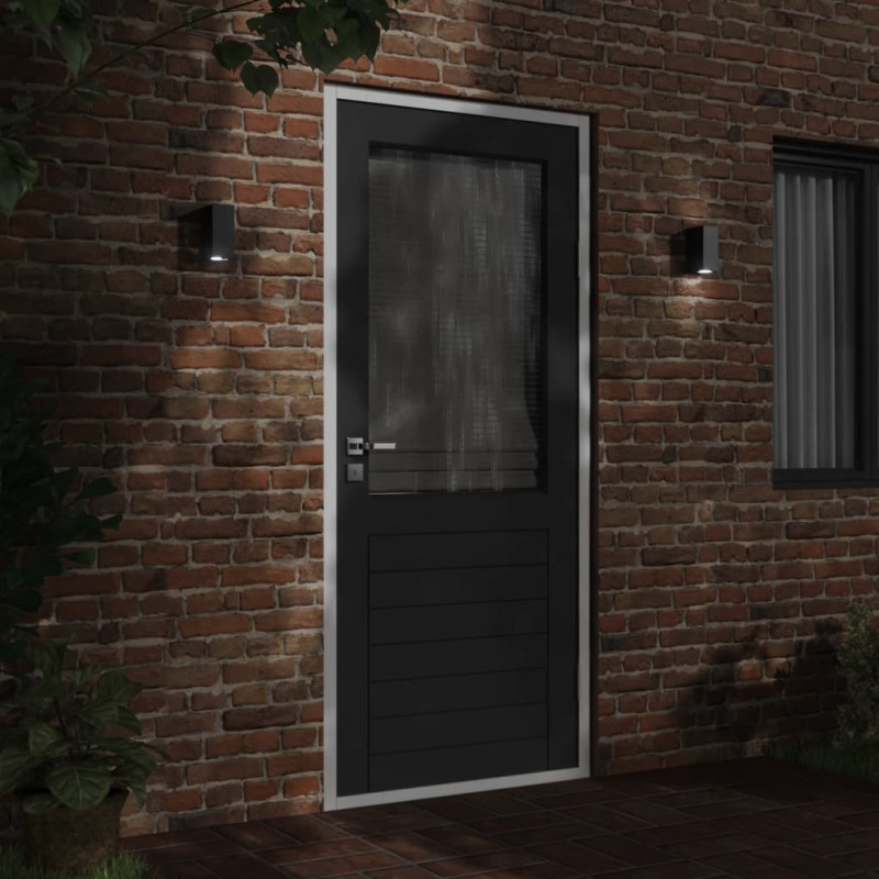 Kinkiety zewnętrzne, 2 szt., czarne, odlewane aluminium