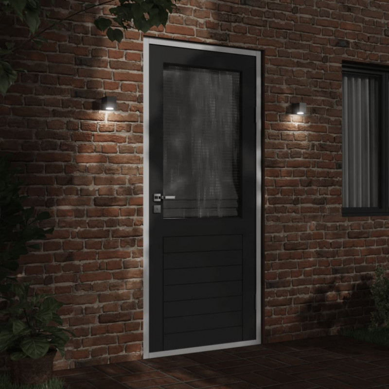 Kinkiety zewnętrzne, 2 szt., czarne, odlewane aluminium