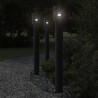 Lampy ogrodowe na słupku, 3 szt., czarne, 110 cm, stal