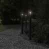 Lampy ogrodowe na słupku, 3 szt., czarne, 110 cm, stal