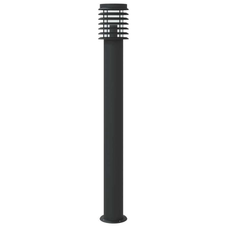Lampy ogrodowe na słupku, z czujnikiem, 3 szt., czarne, 110 cm