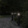 Lampy ogrodowe na słupku, z czujnikiem, 3 szt., czarne, 60 cm