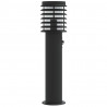 Lampy ogrodowe na słupku, z czujnikiem, 3 szt., czarne, 60 cm