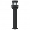 Lampy ogrodowe na słupku, z czujnikiem, 3 szt., czarne, 60 cm