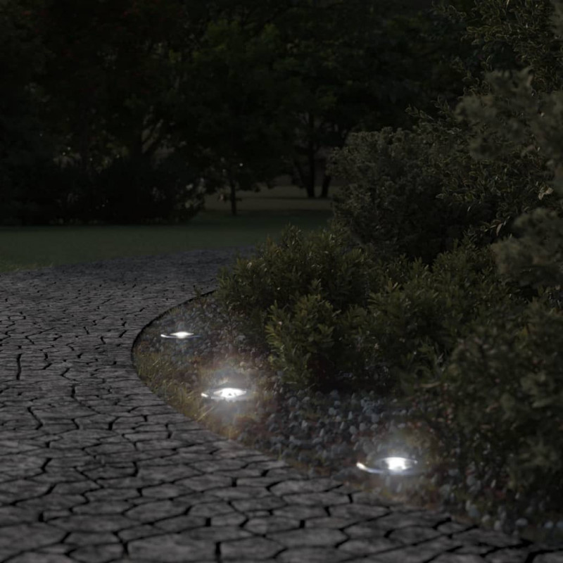 Lampy najazdowe, okrągłe, czarne, 10,5x10,5 cm, aluminium