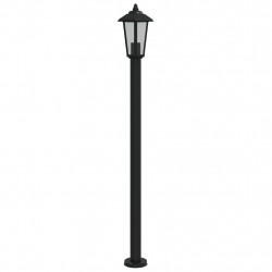 Lampa ogrodowa na słupku, czarna, 120 cm, stal nierdzewna