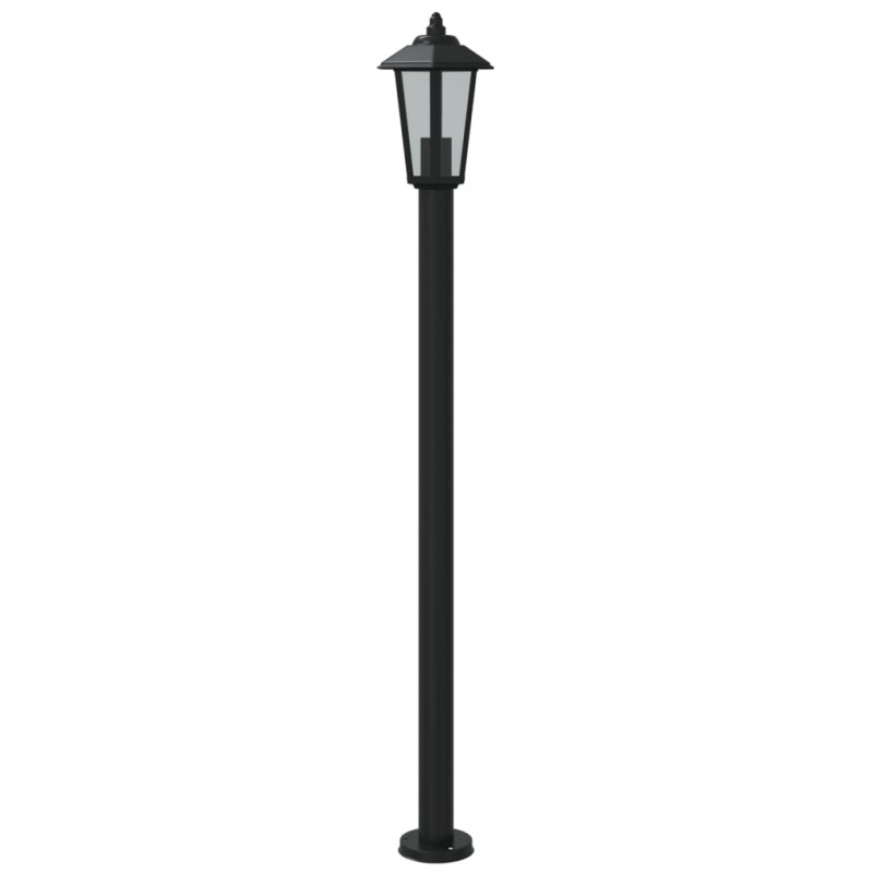 Lampa ogrodowa na słupku, czarna, 120 cm, stal nierdzewna