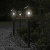 Lampa ogrodowa na słupku, czarna, 80 cm, stal nierdzewna