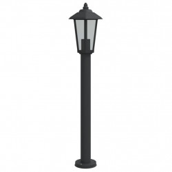 Lampa ogrodowa na słupku, czarna, 80 cm, stal nierdzewna