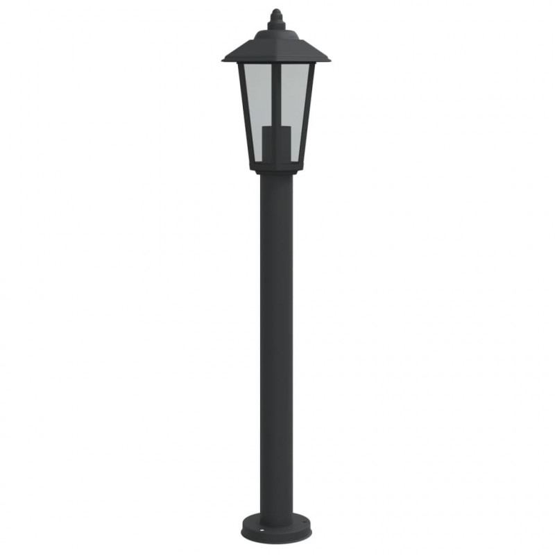 Lampa ogrodowa na słupku, czarna, 80 cm, stal nierdzewna