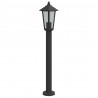 Lampa ogrodowa na słupku, czarna, 80 cm, stal nierdzewna